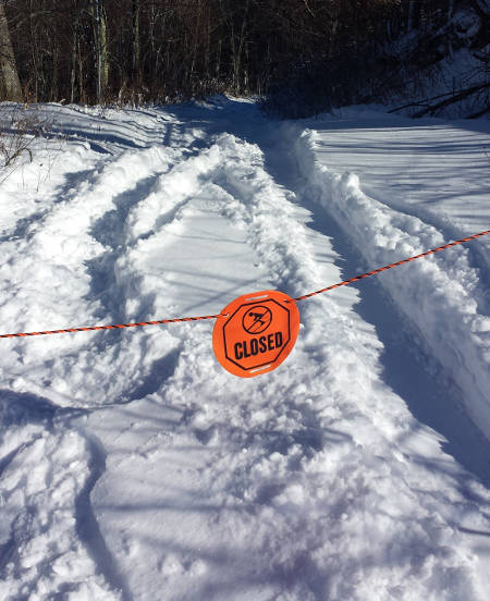 Skiing boundary at Wolf Ridge