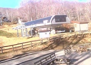 Sugar Mountain has no snow showing at the base or approaching their new Summit Express lift