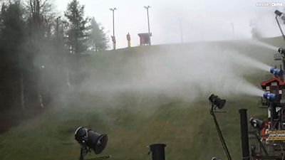 Snowmaking was happening earlier but nothing was sticking.