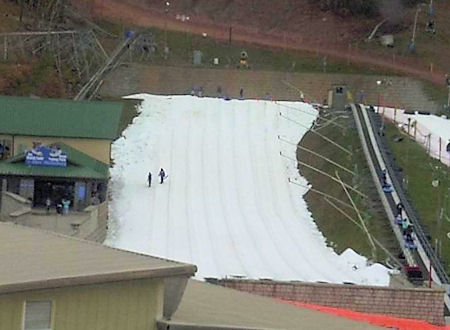 Ober makes a special kind of snow to operate their tubing park.