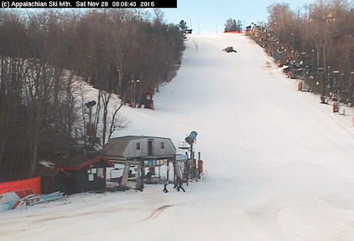 Appalachian's groomers were out early this morning as always.