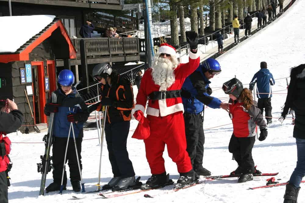 Santa Skiing at App Ski Mountain