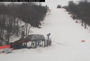 Appalachian Ski Mountain is actually showing good, side-to-side coverage right now on many slopes.