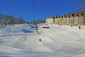 Some amazing groomed corduroy at Wintergreen on Friday morning. Click to enlarge