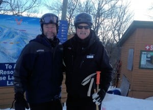 West Virginia Ski Areas Association Spokesperson Joe Stevens poses with Winterplace's Tom Wagner.