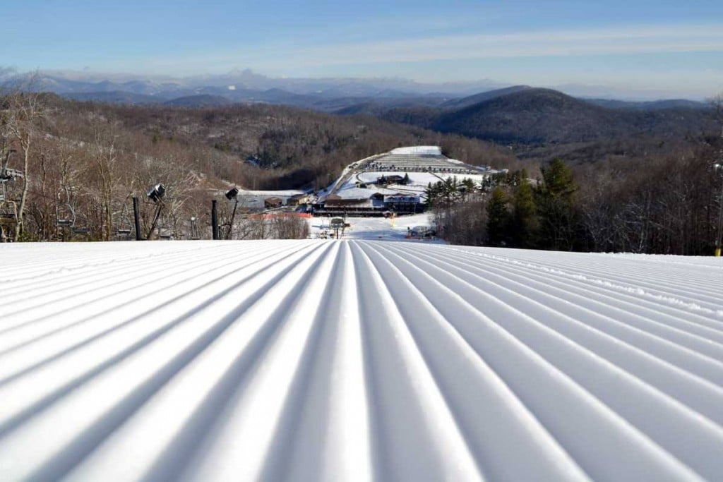 Groomed corduroy at Appalachian Ski Mountain from FRIDAY. Click to Enlarge!