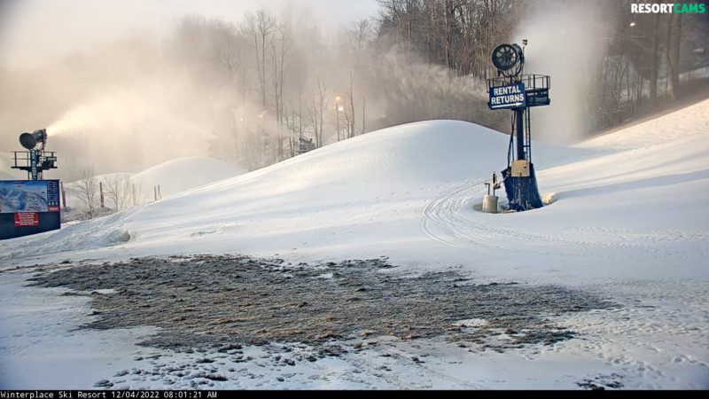 Click to Enlarge SNOW MAKING photo from Winterplace Resort this morning.
