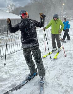 Skiers at Sugar Mountain get their opening day runs in.